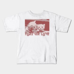 Forever Love - Cute cat Kids T-Shirt